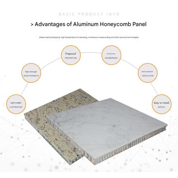 Contemporary Design Villa Exterior Wall Cladding with Modern Marble and Anti-Static Aluminium Composite Honeycomb Panel