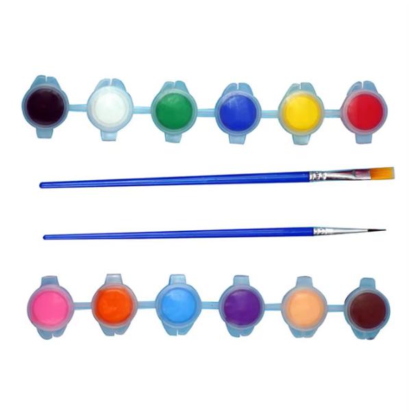Quality DIY 12 Colors 5ml Strips Acrylic Small Paint Pots Washable For Kids Adults for sale