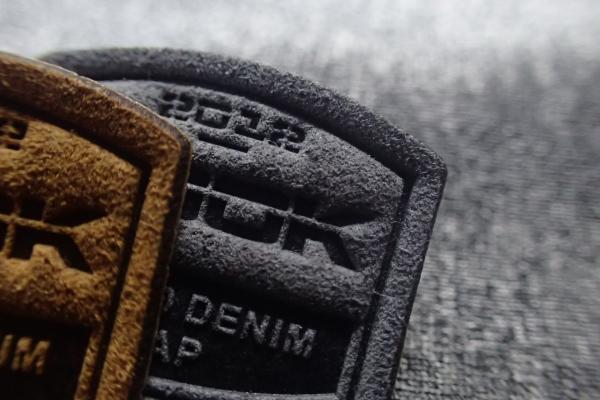 Quality 3D Snow Suit Micro Fiber Woven Clothing Labels Embossed Patches for sale