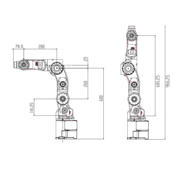 Commercial Light Weight 2Kg Six Axis Robot Arm For Assembling