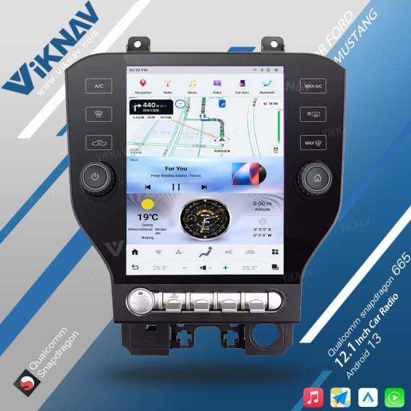 Quality Viknav Touch Screen Car Radio For Ford Mustang 2014-2021 Video Player Head Unit Auro Stereo Android GPS Navigation Carplay for sale