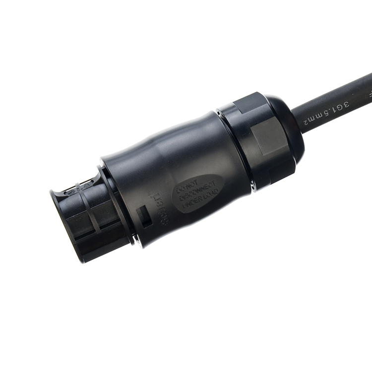 Black 16awg BC01 and 220v 10m Solar Extension Cable IMQ Standard 3 Prong US Power Cord Oxygen Free Bared Stranded Copper