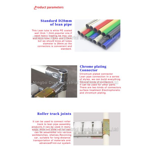 White Industrial Pipe Rack , Workshop Pipe Storage Systems With Lean Pipe