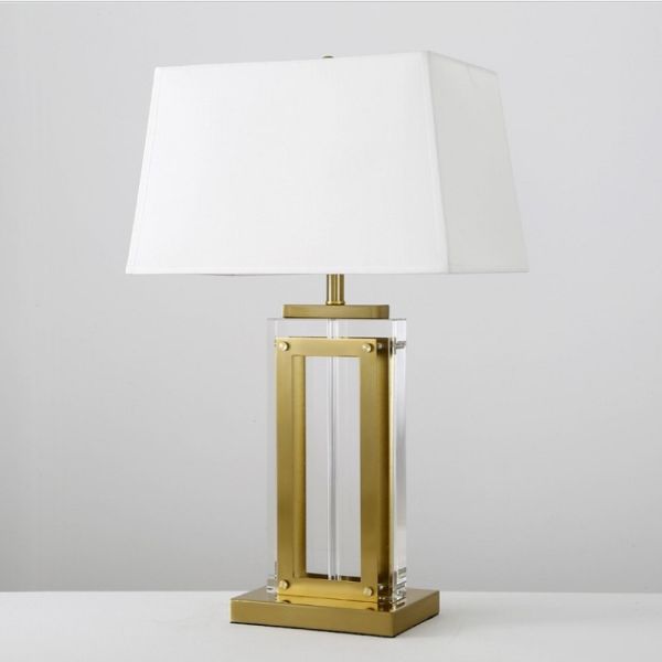 Fabric & Crystal Table Lamp