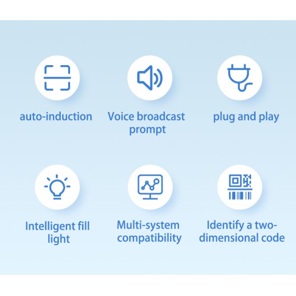 USB QR Code Scanner Desktop LED Table Top Scanners Customized