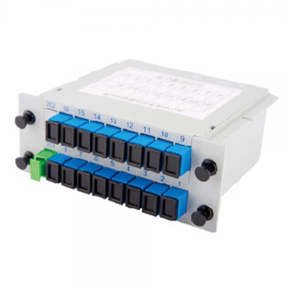 DIN 1X8-PLC SC/UPC Fiber Optic PLC Splitter 1*8 Type 1260nm-1650nm Wavelength