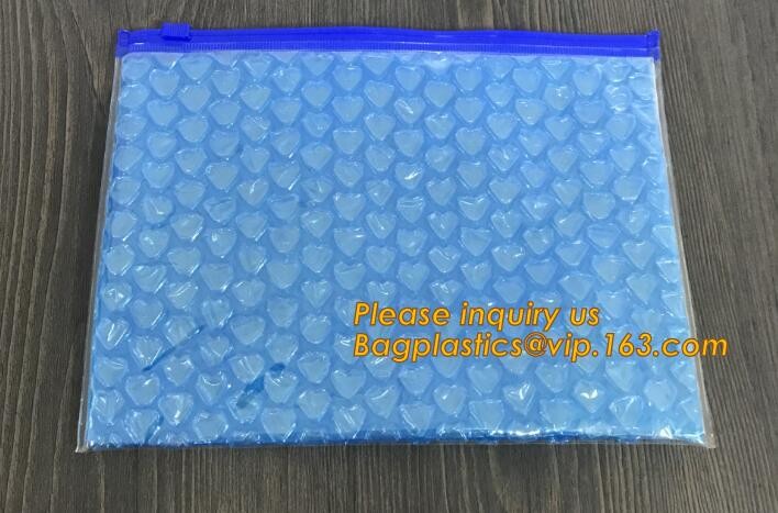 Cosmetic Slider Zip lockk Bubble Bags Bubble Slide Pouch,Zip lockk esd bubble bag bubble packaging wrap cosmetic pouch slide