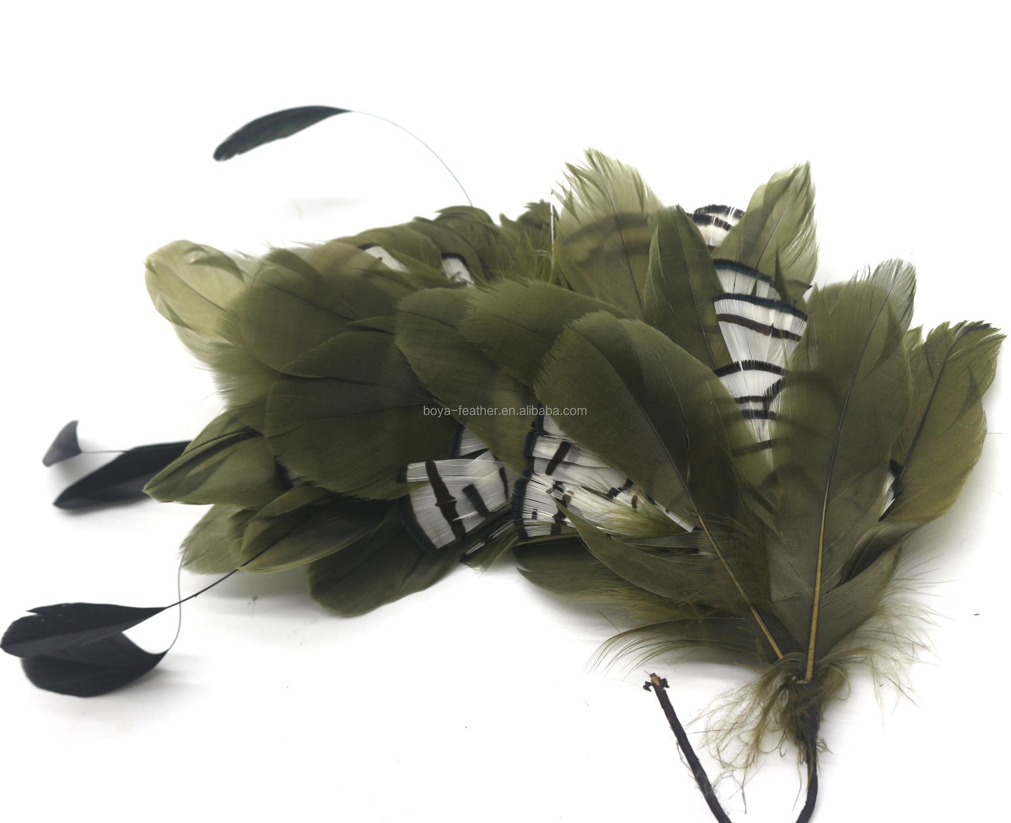 15*30 CM Stripped Coque and Goose Feather Flower Mount Perfect Headwear for Any Party