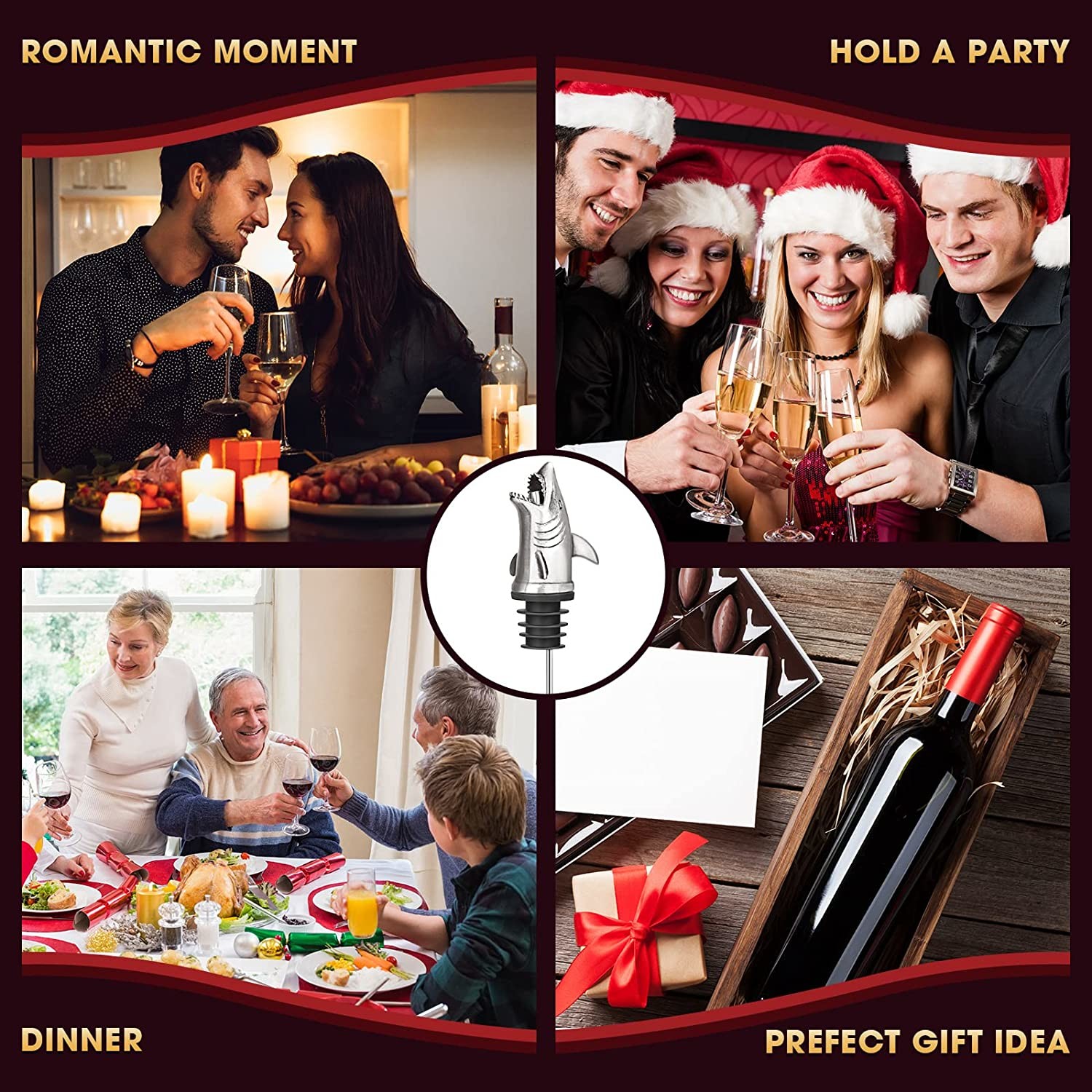 Stainless Steel Animal Wine Pourer Silver Dolphin Liquor Pourer For Bar