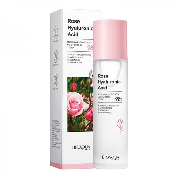 Quality Fine Lines And Wrinkles Rose Face Toner Natural Organic Rose Hyaluronic Acid Water for sale