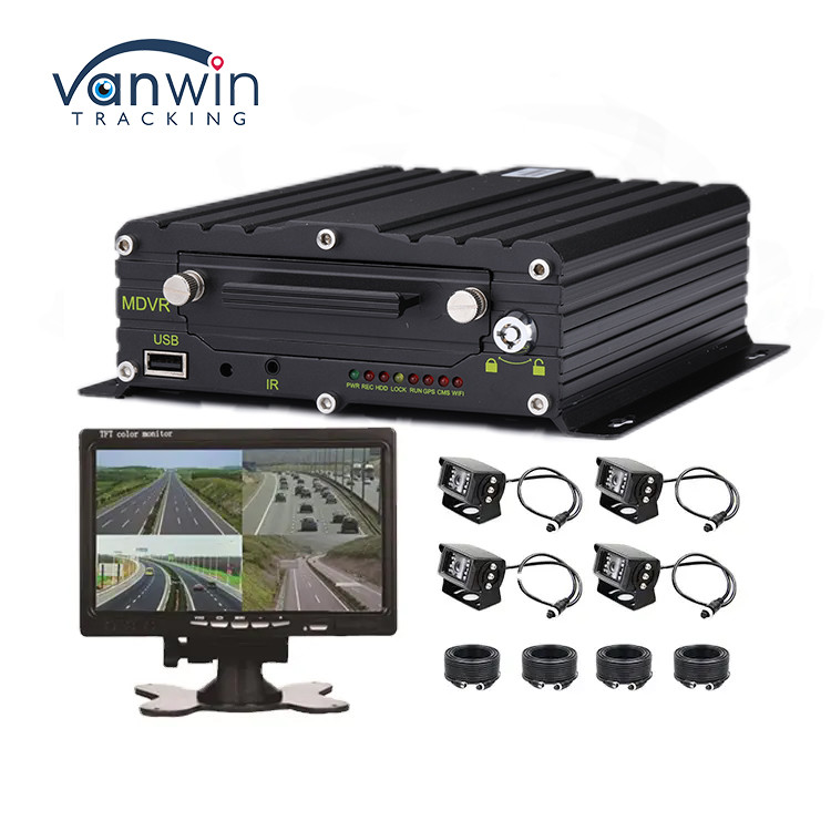 AI 4CH Car Recorder With GPS DVR 1080p Mobile DVR Car DVR Video Recorder