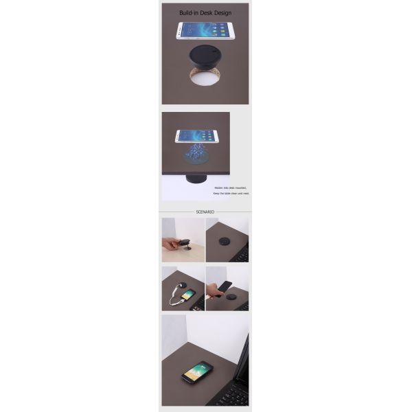 new design black wireless charger for mobile phone