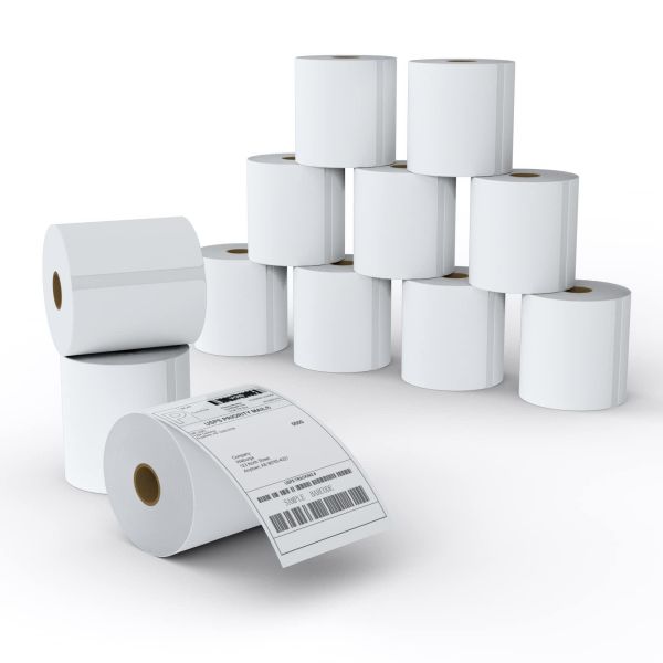 Various thermal label sizes comparison