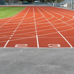 China Stadium Synthetic Athletic Flooring Rubber Running Track 20M Length wholesale