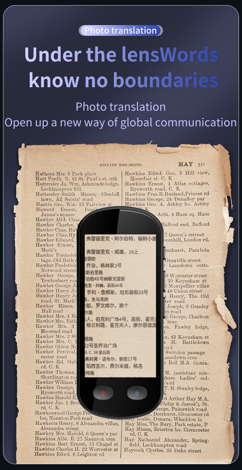 F20 Voice Translator Crossing Language Mountains And Seas Photo Offline Recording Translation