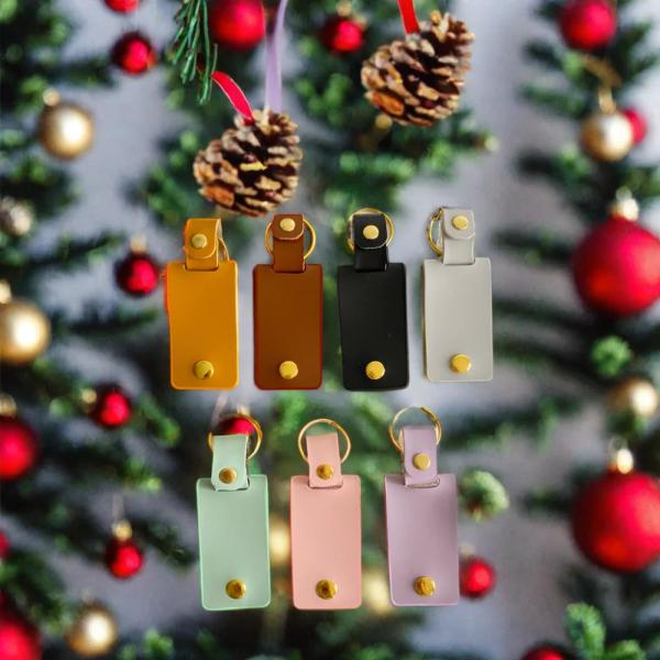 Quality Custom Leather Keychain Photo Keyring Leather DIY Keychain Birthday Christmas Gift for sale