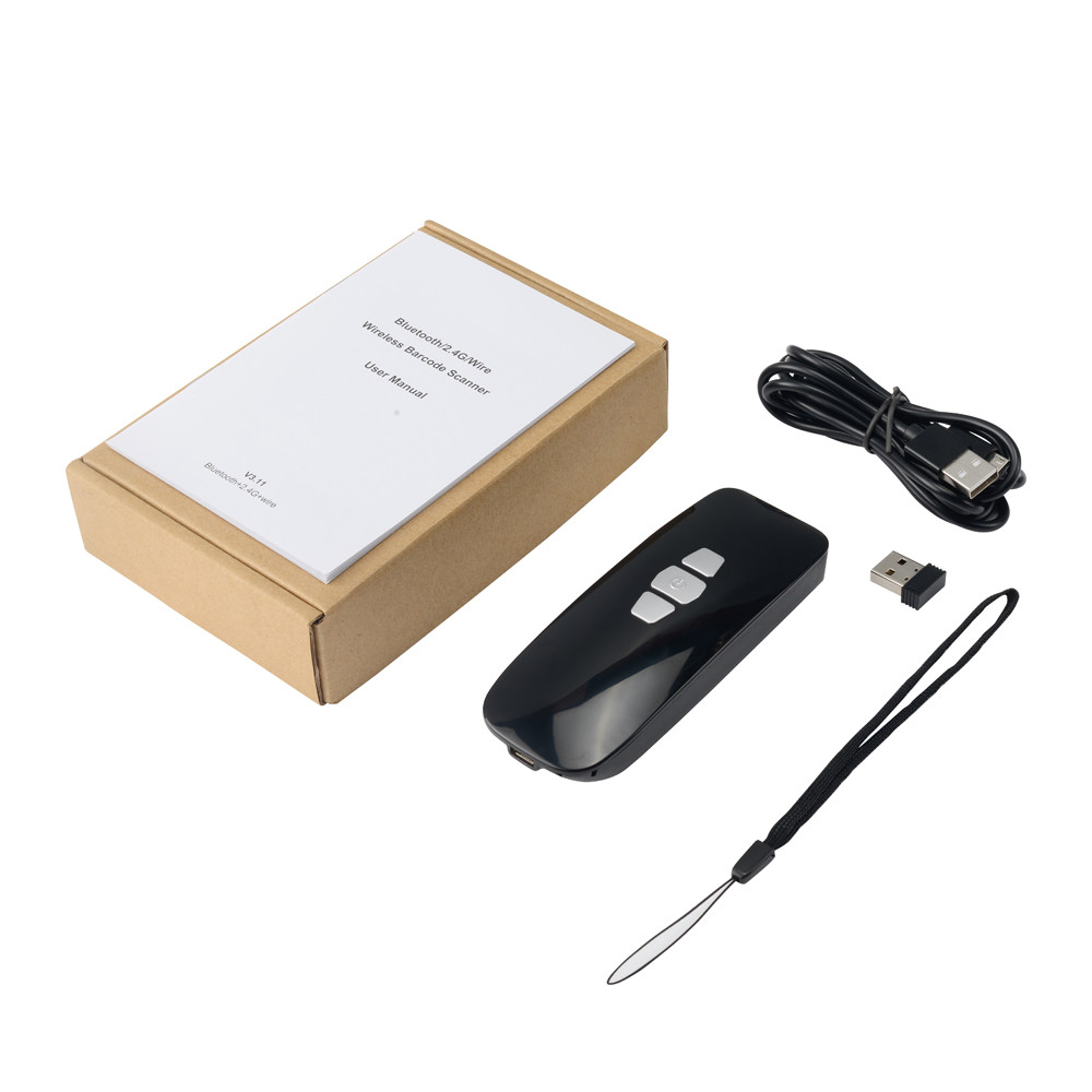 1D Compact Mini Barcode Scanner 2.4G Wireless Portable Qr Code Scanner Bluetooth
