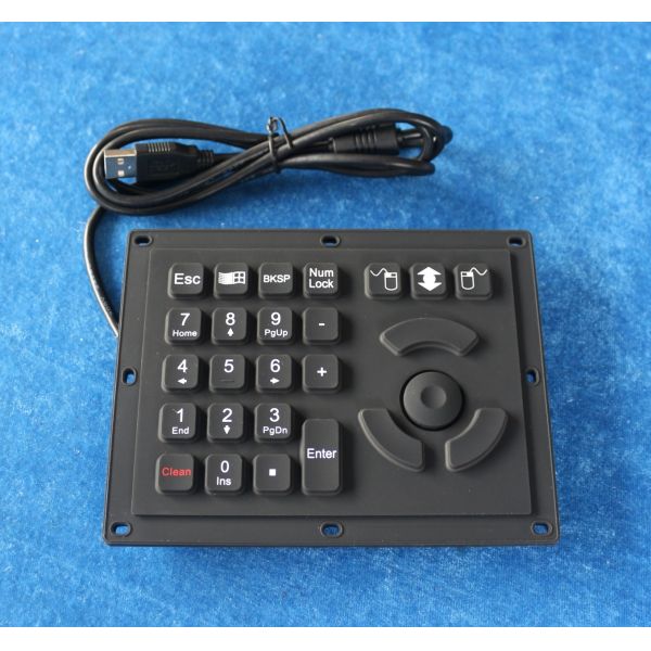 22 Keys Sealed Silicone Rubber Keyboard With Rugged Force Sensing Pointers