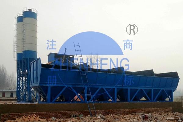 Quality Stable Belt Type HZS60 Concrete Batching Plant 1000 - 2000kg Aggregate Weighing Range for sale