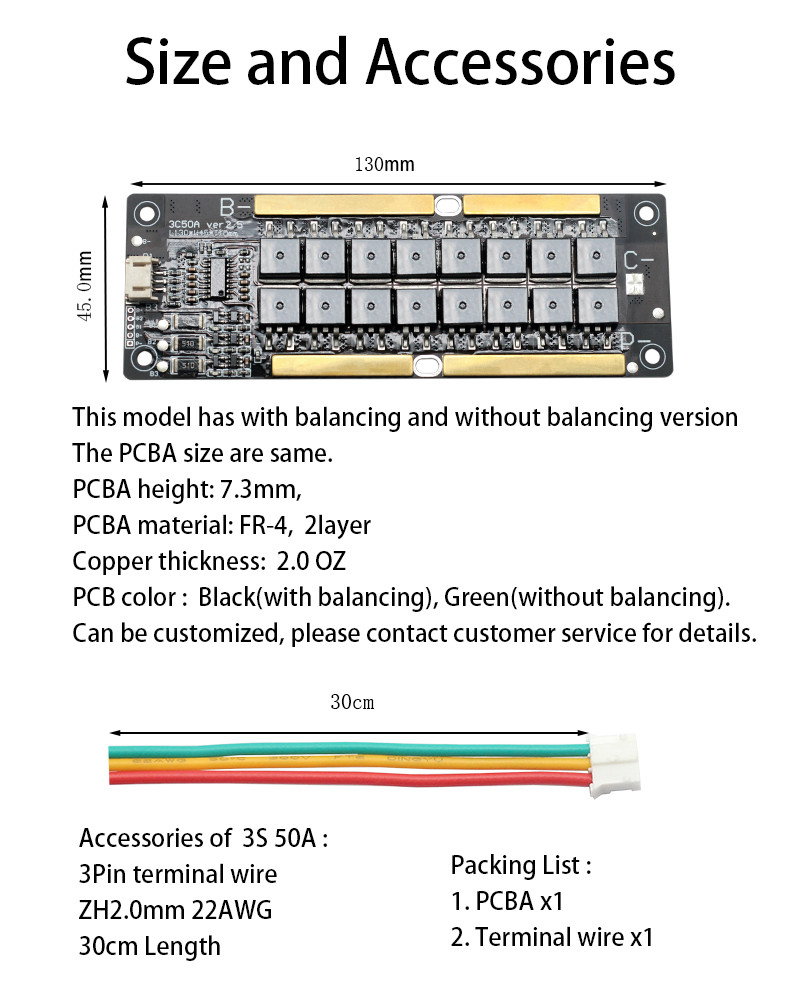 18650 bms with Balancer for lithium battery bms 3S 50a lithium battery pack case 12v bms for Home appliances
