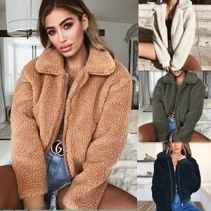 China Wholesale New 2018 fashion women turn-down collar winter warm woolen coats (C18723) wholesale