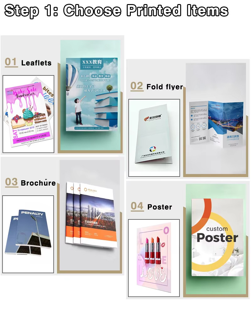 custom folded leaflet brochure printing duplex board brochure printing offset paper brochure printing