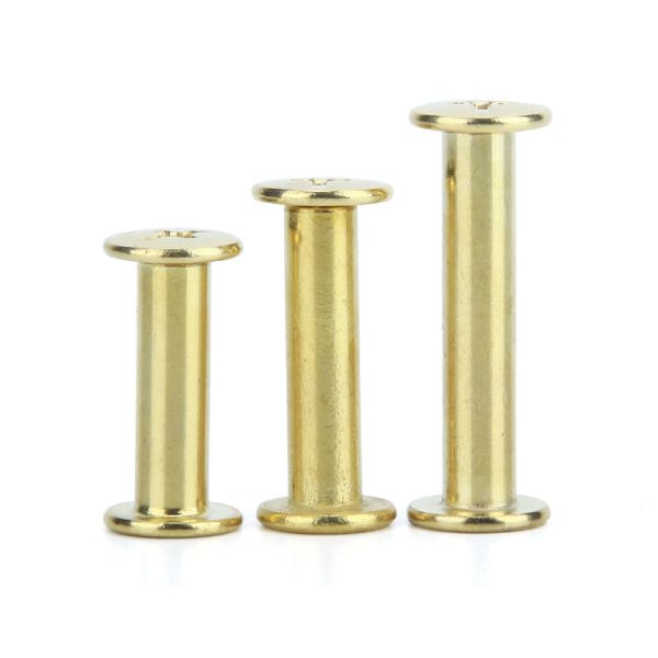 Yellow Brass Big Flat Head Butt Screws Book Photo Chiago Screws Chicago Binding Screws