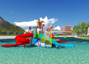 China Water Pool Toys Theme Park Concept Design Customized Aqua Playground With Dump Bucket wholesale