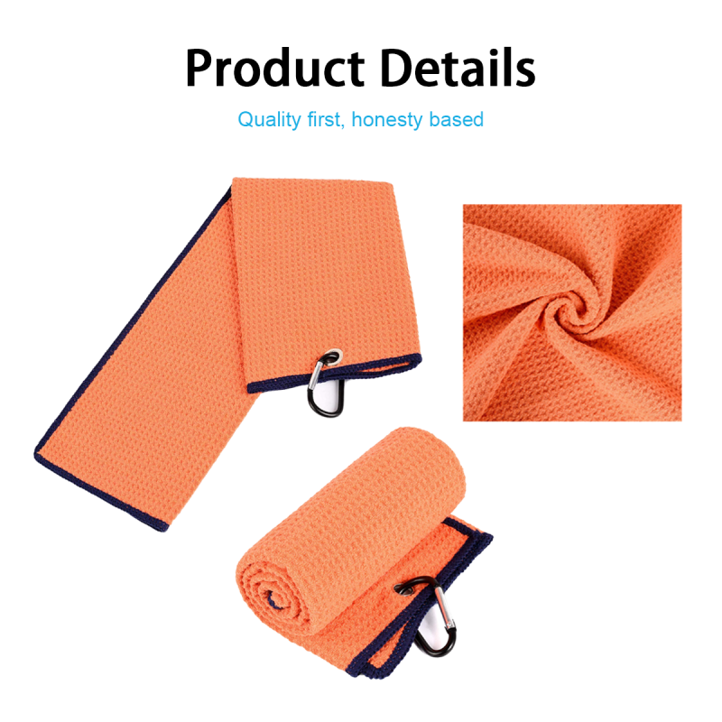logo Personalized Microfiber Fabric Waffle Pattern Microfiber Golf Towels Quick Dry with Custom Funny Design