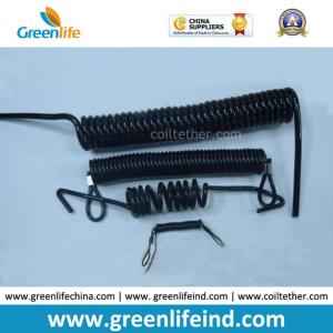 China Strong Plastic spiral Coil Lanyard Safety Tethers Black wholesale