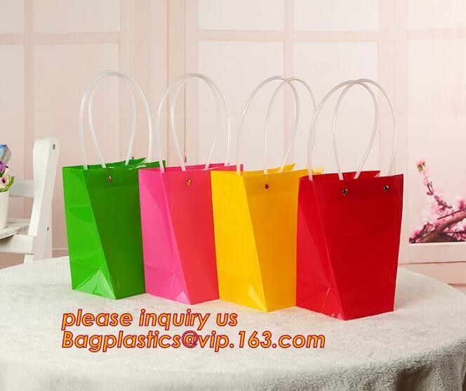 Promotional customized high quality soft loop plastic cloth bag,manufacturer custom soft loop handle polyethylene PE pla