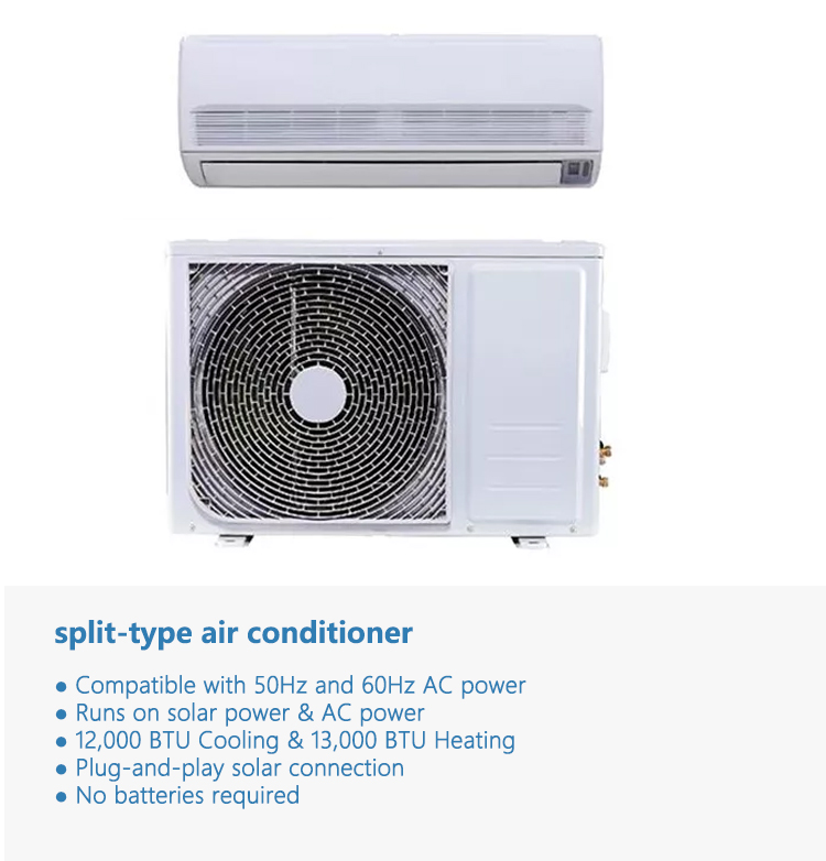 Wall Mounted 12000 Btu Solar Air Conditioner Vacuum Tube Off Grid Small Solar Ac Air Conditioner 24 Volt Solar Air Conditioner