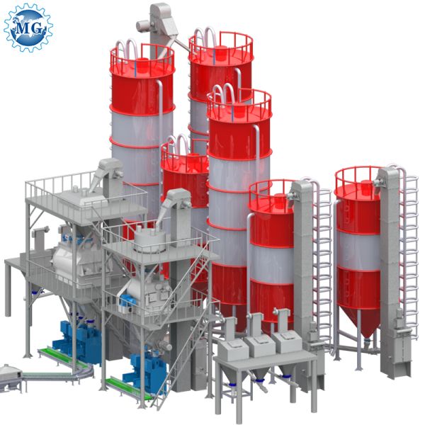 Wall Putty Tile Glue Adhesive Making Machine Sand Cement Mixer 100KW 12m