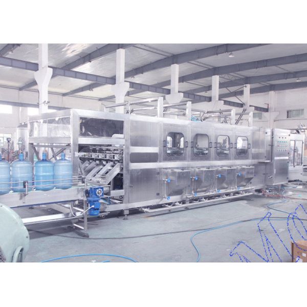 Auto 5 Gallon Water Bottle Filling Machine With Hot Alkali Washing , Rotary Type Filling
