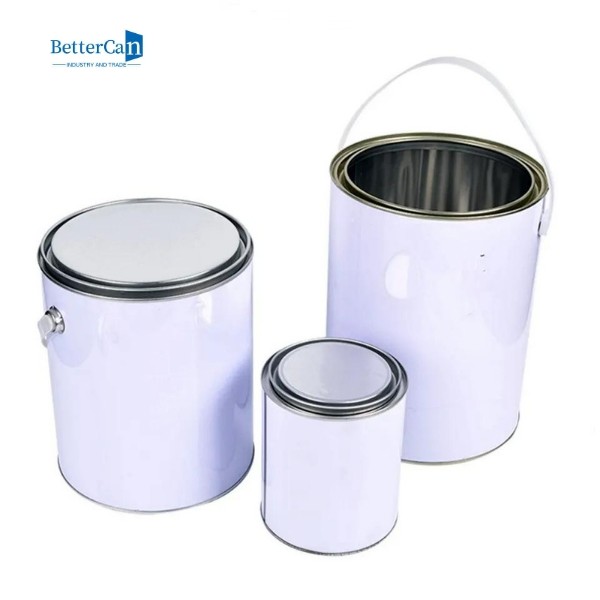 Custom Empty Paint Tins 1 Litre Round Automotive Paint Cans With Tight Triple Lid