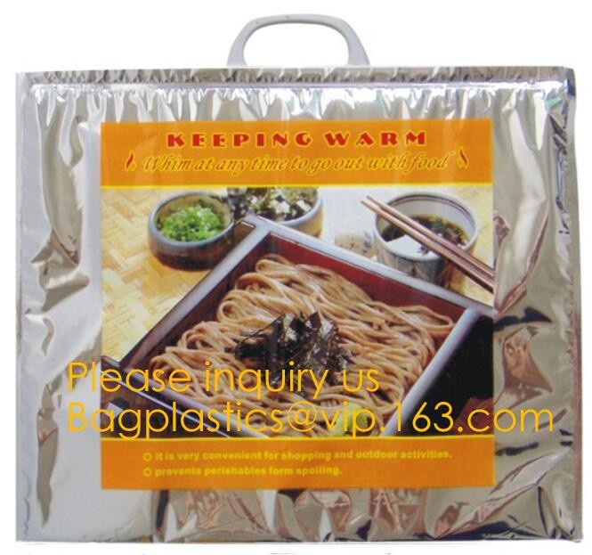 Custom Packing Aluminum Foil Zip-Lock Grocery Handle Thermal Insulation Cooler Bag For Outdoors,Promotional Insulated La