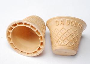 China Homemade Wafer Cones For Ice Cream / Waffle Cone Bowls with Custom Logo wholesale