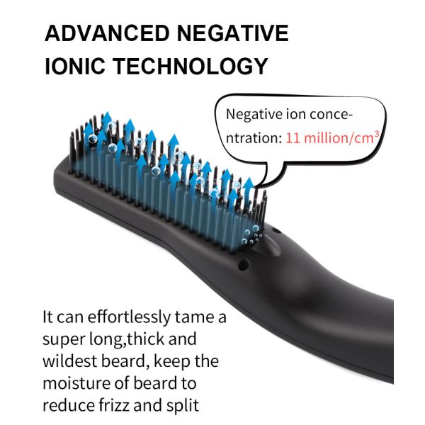 Fixed Cord 11 Million/Cm3 Beard Flat Iron Brush