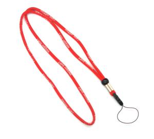 China Metal Ring Hook Name Tag / ID Card Lanyards Rope Cord 5MM Diameter With Simply Logo wholesale