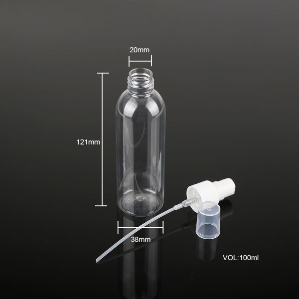 Round Transparent 100ml Atomizer Spray Bottle For Cosmetic Water