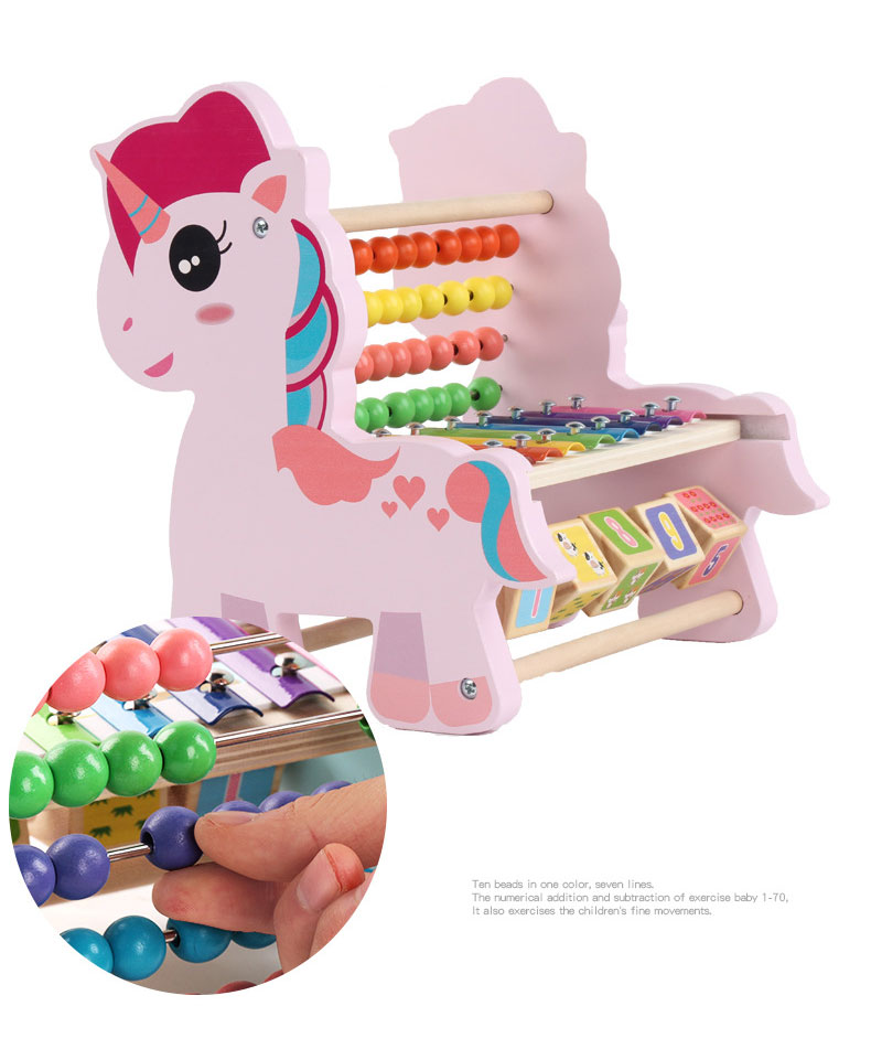 Unisex Education Toy Wooden Puzzle Blocks with Hammering Pounding and Piano Functions