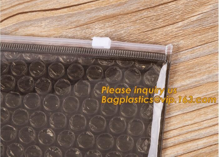Cosmetic Slider Zip lockk Bubble Bags Bubble Slide Pouch,Zip lockk esd bubble bag bubble packaging wrap cosmetic pouch slide
