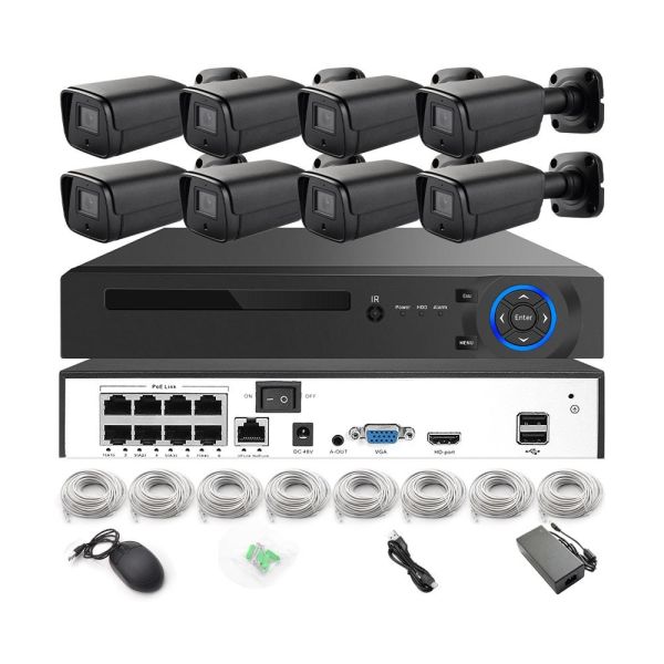 8ch Customized 8MP 4K NVR Camera Kit POE Smart Home IP System Security CCTV System with Alarm