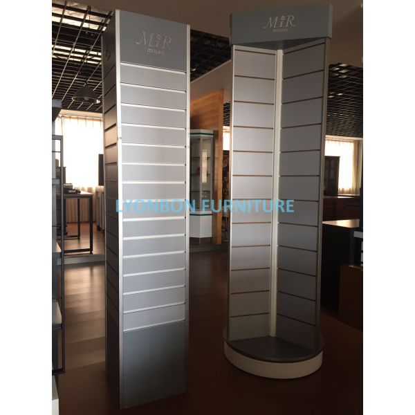 Silver Rotate Round Wooden Display Stands For Mosaic Selling Painting Display