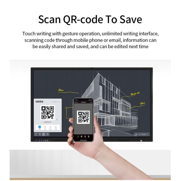 65 Inch Multi Touch Interactive Whiteboard DMS / MDM All In One Pc