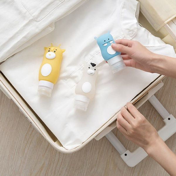 Shower Gel Lotion Refillable Travel Bottles , Soft And Smooth Silicone Squeeze Bottle