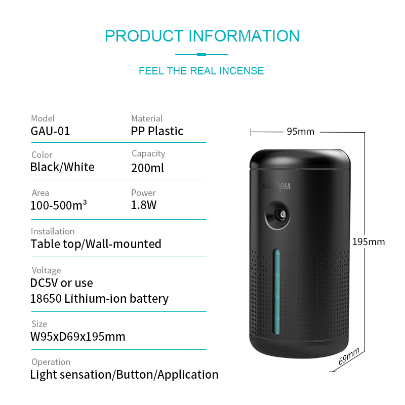 Electric Battery Air Air Freshener Machine Diffuser PP Aroma - Therapy Function