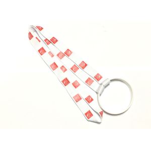 Silk Screen Custom Polyester Lanyards Red Pattern Printing Silicone Wristband