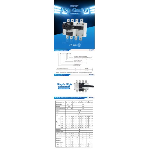 3P 100A High Quality Cheap Price Isolation Switch for Manual Operation