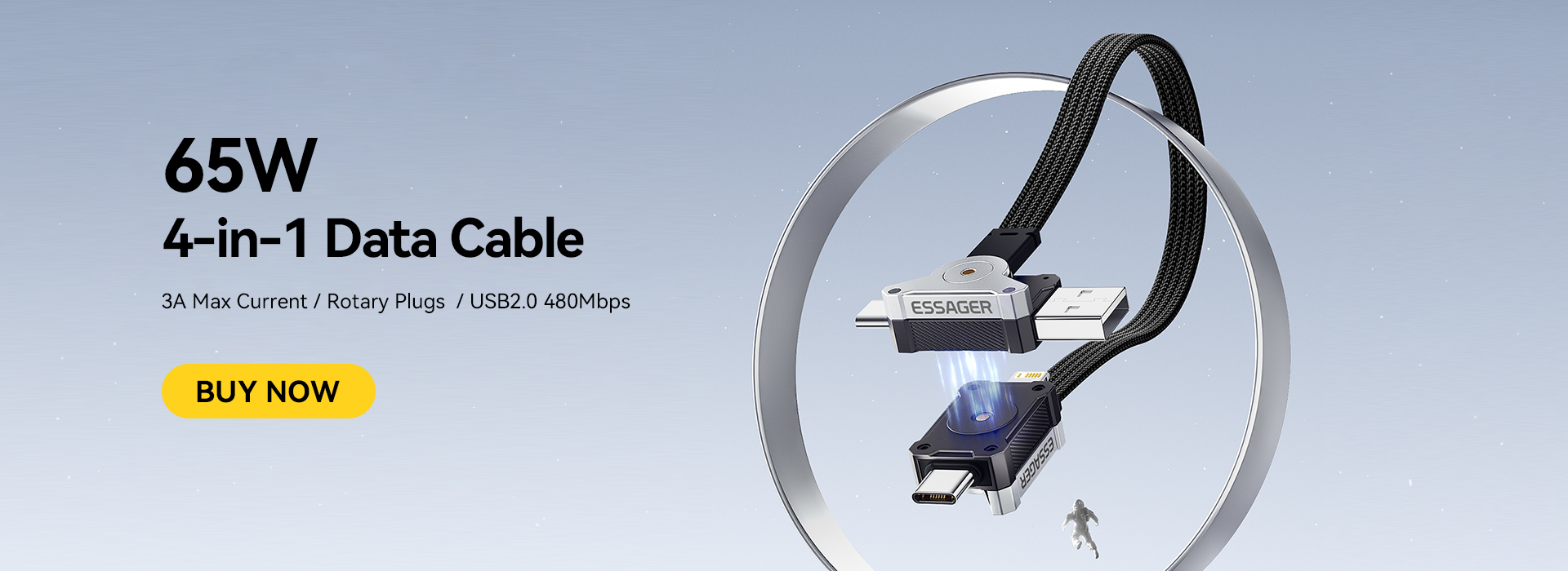 ESSAGER ES-X63 Series 4 in 1 QC PD USB A/C to USB C/L Charging Data Cable